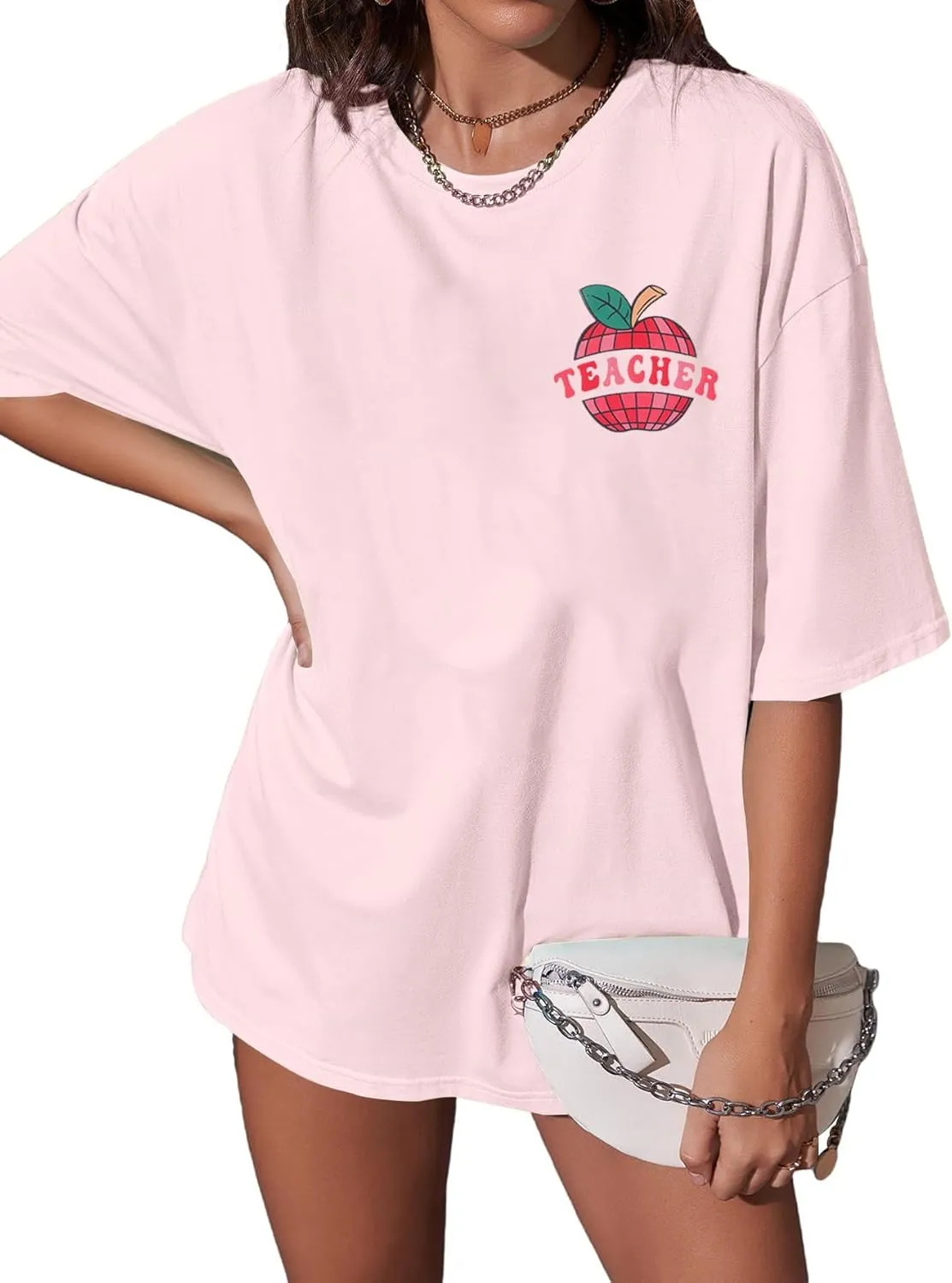 Teacher Shirt Women Teachers T-Shirt: in My Teacher Era Shirt Oversize Preschool Kindergarten Teaching Life Tees Tops