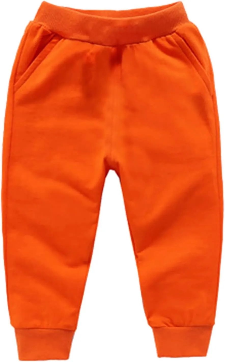 Toddler Girls Boy's Sweatpants Baby Cotton Pull on Jogger Pants Kids Solid Elastic Waist Loose Athletic Trousers