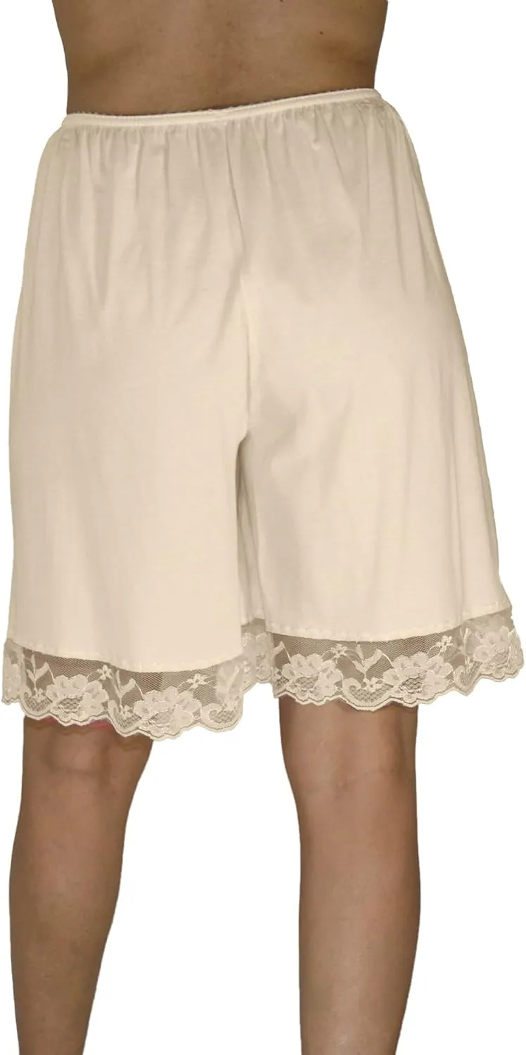 Underworks Pettipants Cotton Knit Culotte Slip Bloomers Split Skirt 9-inch Inseam