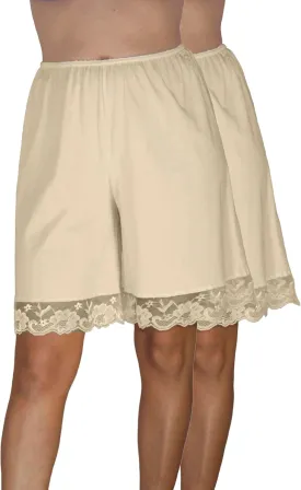 Underworks Pettipants Cotton Knit Culotte Slip Bloomers Split Skirt 9-inch Inseam