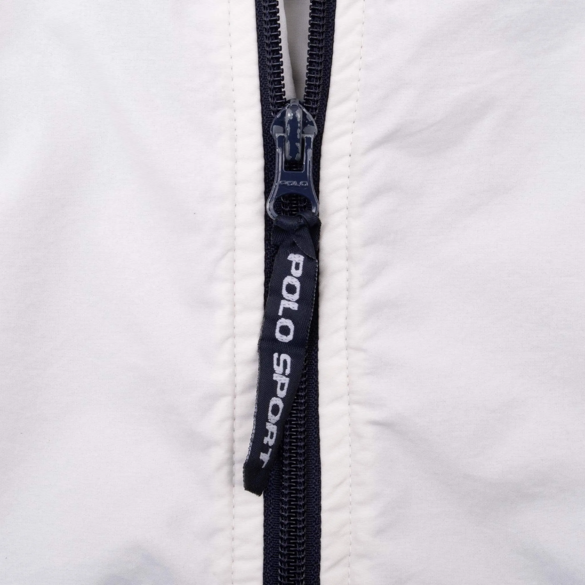 VINTAGE POLO SPORT RALPH LAUREN WHITE WINDBREAKER JACKET 1990S LARGE
