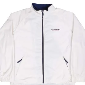 VINTAGE POLO SPORT RALPH LAUREN WHITE WINDBREAKER JACKET 1990S LARGE