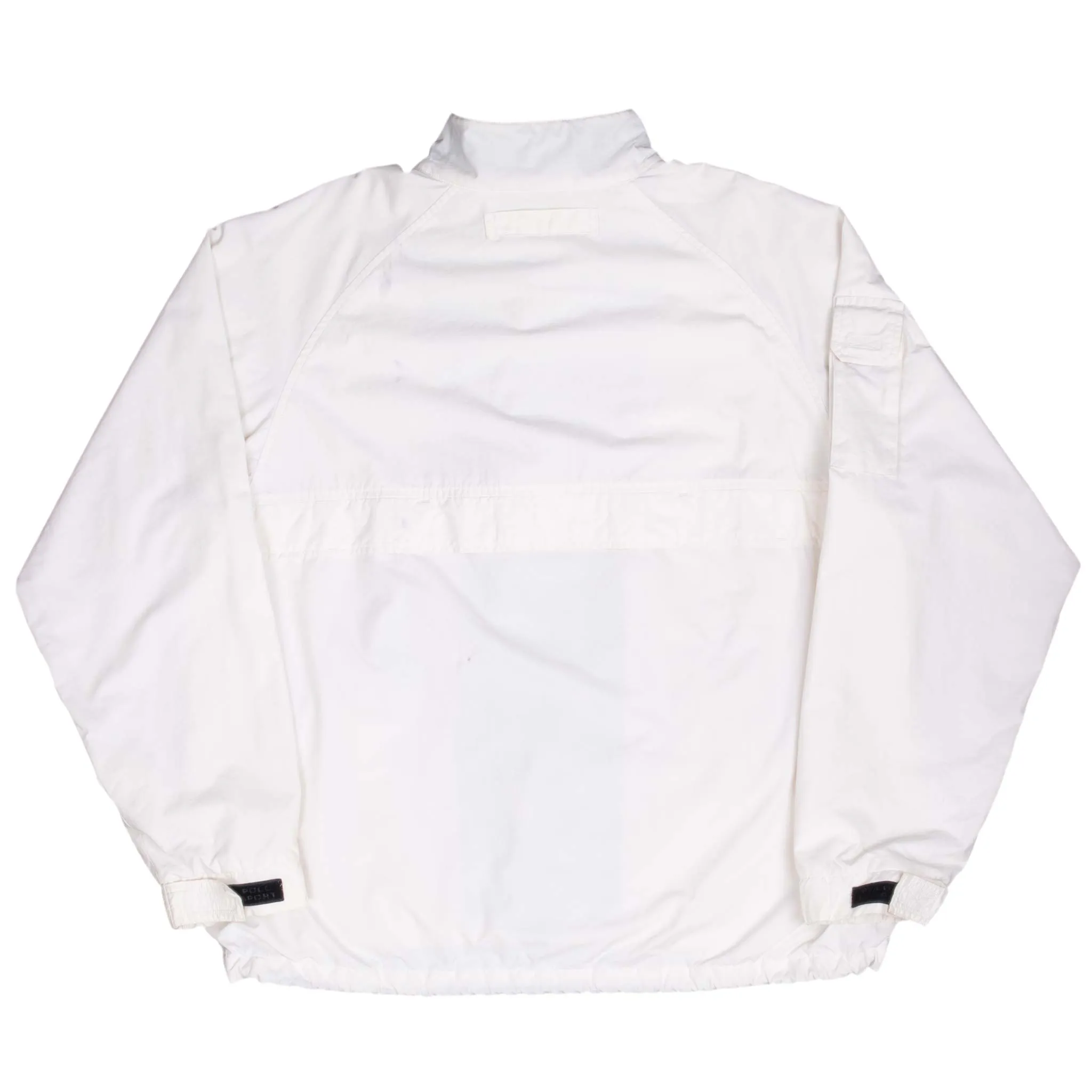 VINTAGE POLO SPORT RALPH LAUREN WHITE WINDBREAKER JACKET 1990S LARGE