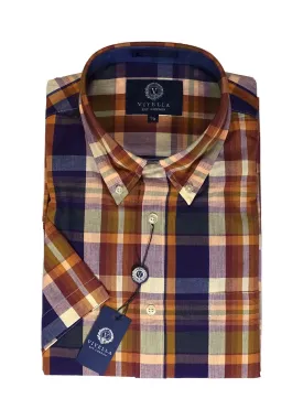 Viyella | 100% Cotton | Madras | Short Sleeve Shirt | Men's