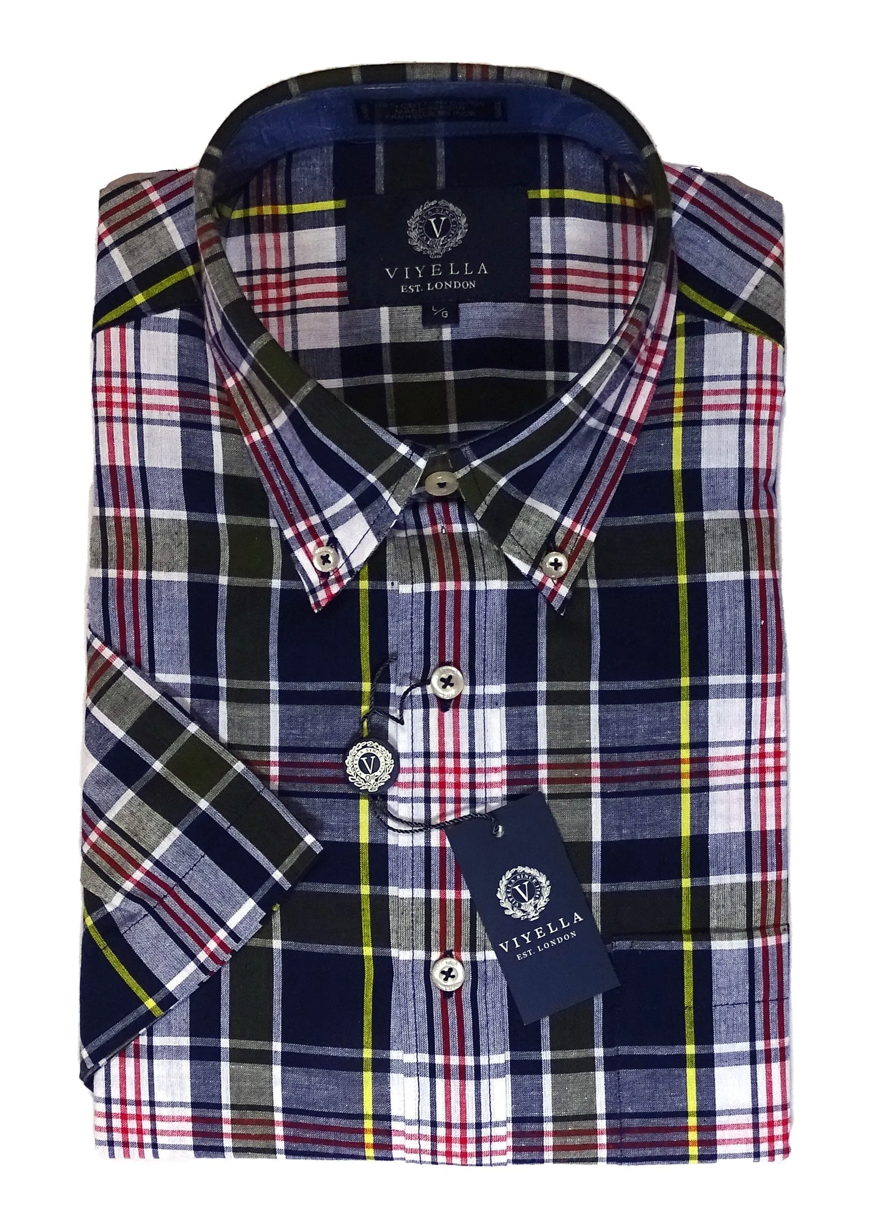 Viyella | 100% Cotton | Madras | Short Sleeve Shirt | Men's