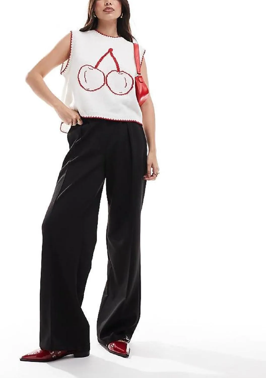 Women Graphic Sweater Vest Y2k Sleeveless Lobster Pullover Top Crew Neck Lightweight Fall Knit Tank Top