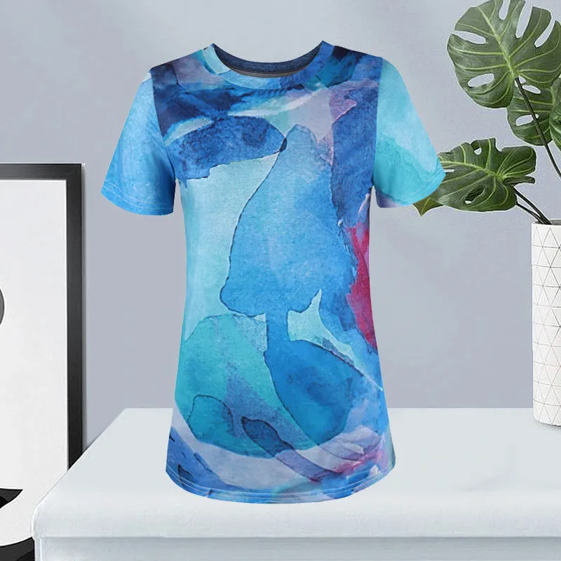 Women's Clothing Casual Loose Short-sleeved Top