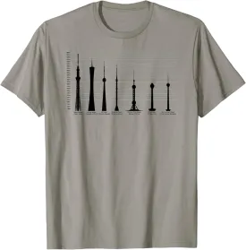 Worlds Tallest Tower Diagram Graph Shirt-World Architecture T-Shirt