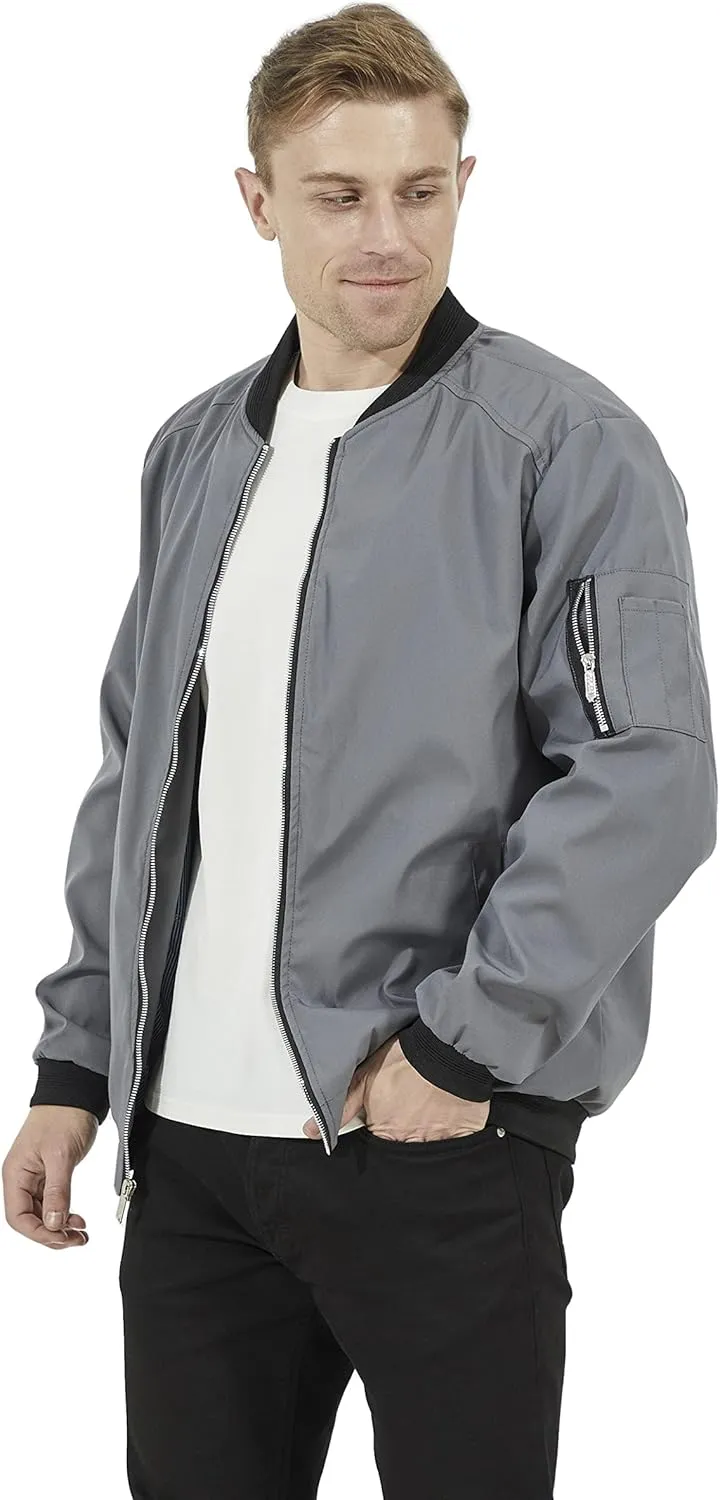 WULFUL Mens Casual Lightweight Jacket Softshell Flight Bomber Jacket Varsity Windbreaker