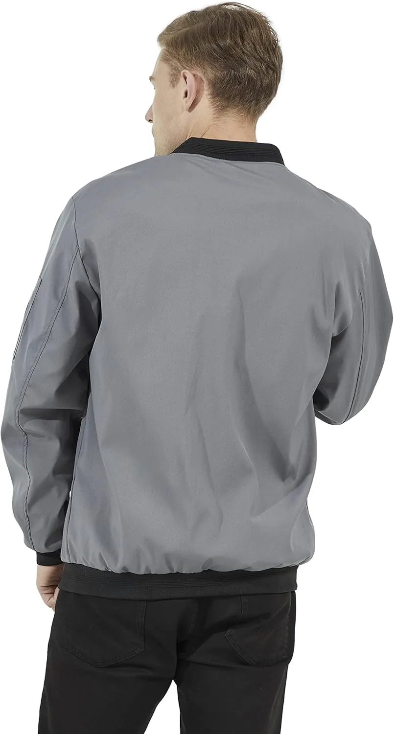 WULFUL Mens Casual Lightweight Jacket Softshell Flight Bomber Jacket Varsity Windbreaker