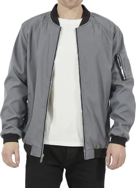 WULFUL Mens Casual Lightweight Jacket Softshell Flight Bomber Jacket Varsity Windbreaker