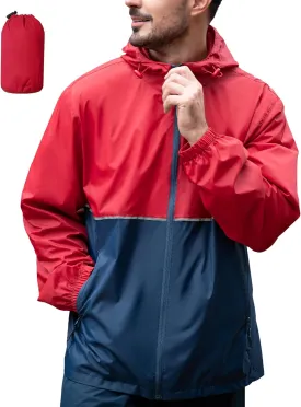 ZITY Men's Rain Jacket Waterproof with Hood Lightweight Raincoat for Golf Hiking Camping Cycling